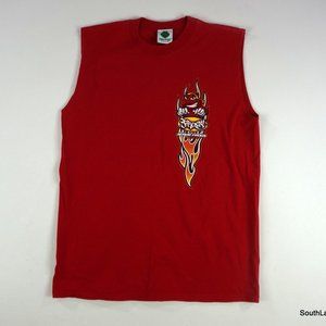 VTG Y2K Senior Frog’s Firewear Cancun Mexico Touristy Graphic Tank Red Medium